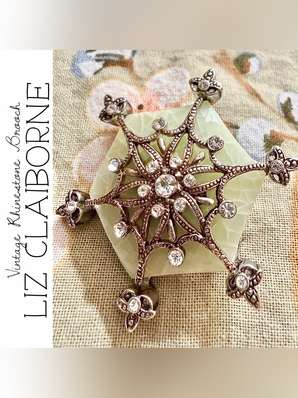Vintage Liz Claiborne Rhinestone Brooch